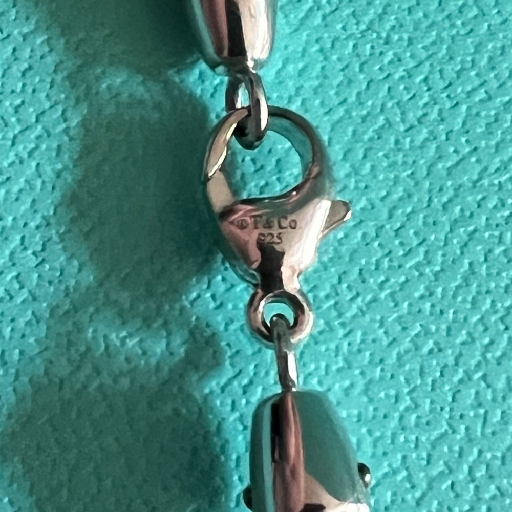 🌸🌸 Authentic Tiffany & Co. Silver Somerset Bead on a Black Braided Neckl… - Picture 7 of 7